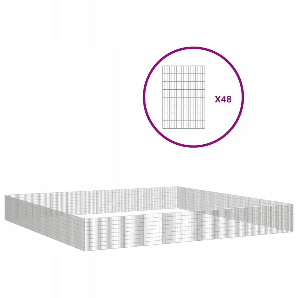 Ohrádka pro zvířata 48 panelů 54 x 80 cm pozinkované železo