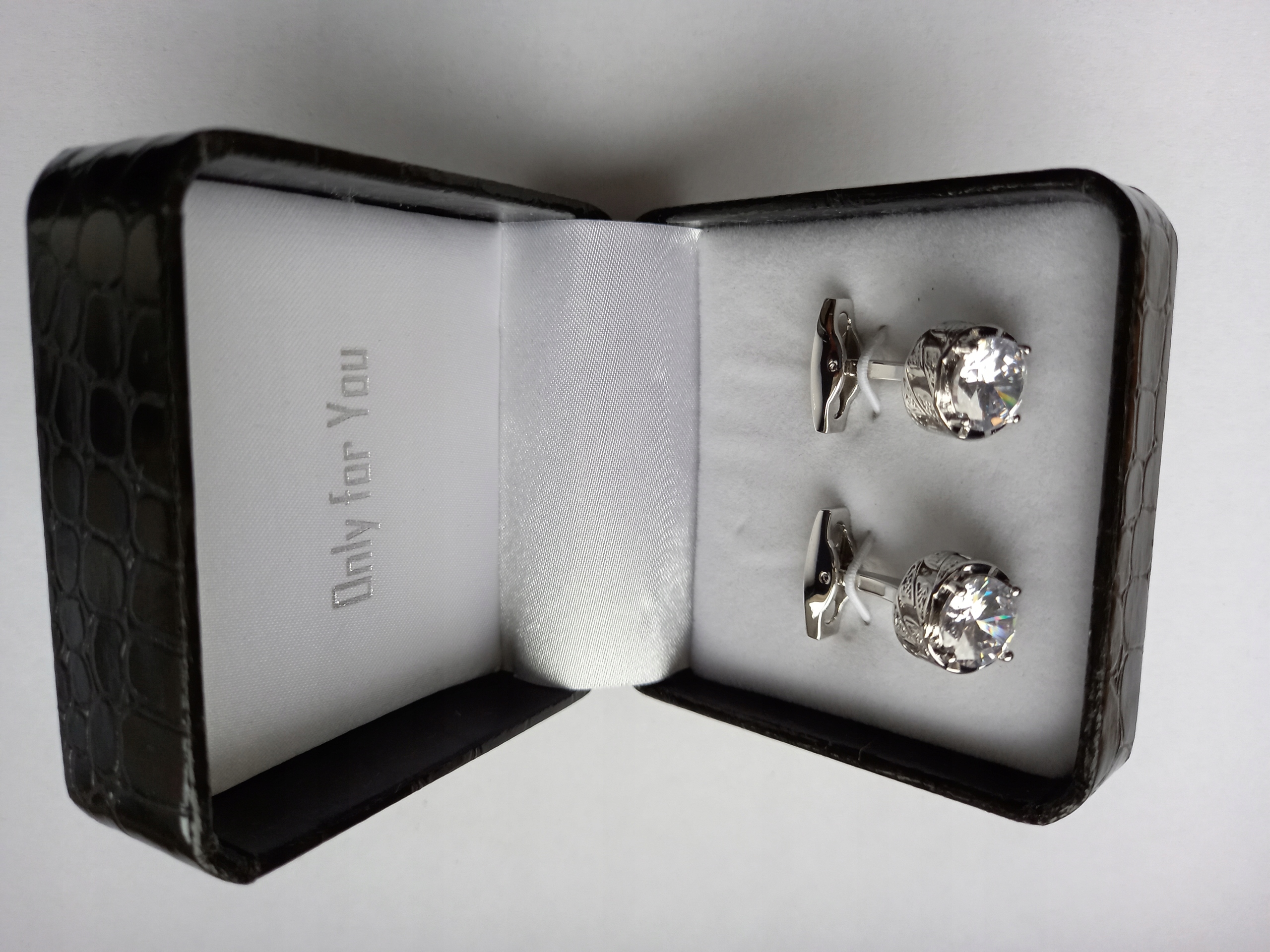 Stříbrné manžetové knoflíčky na košili Cristal Stone