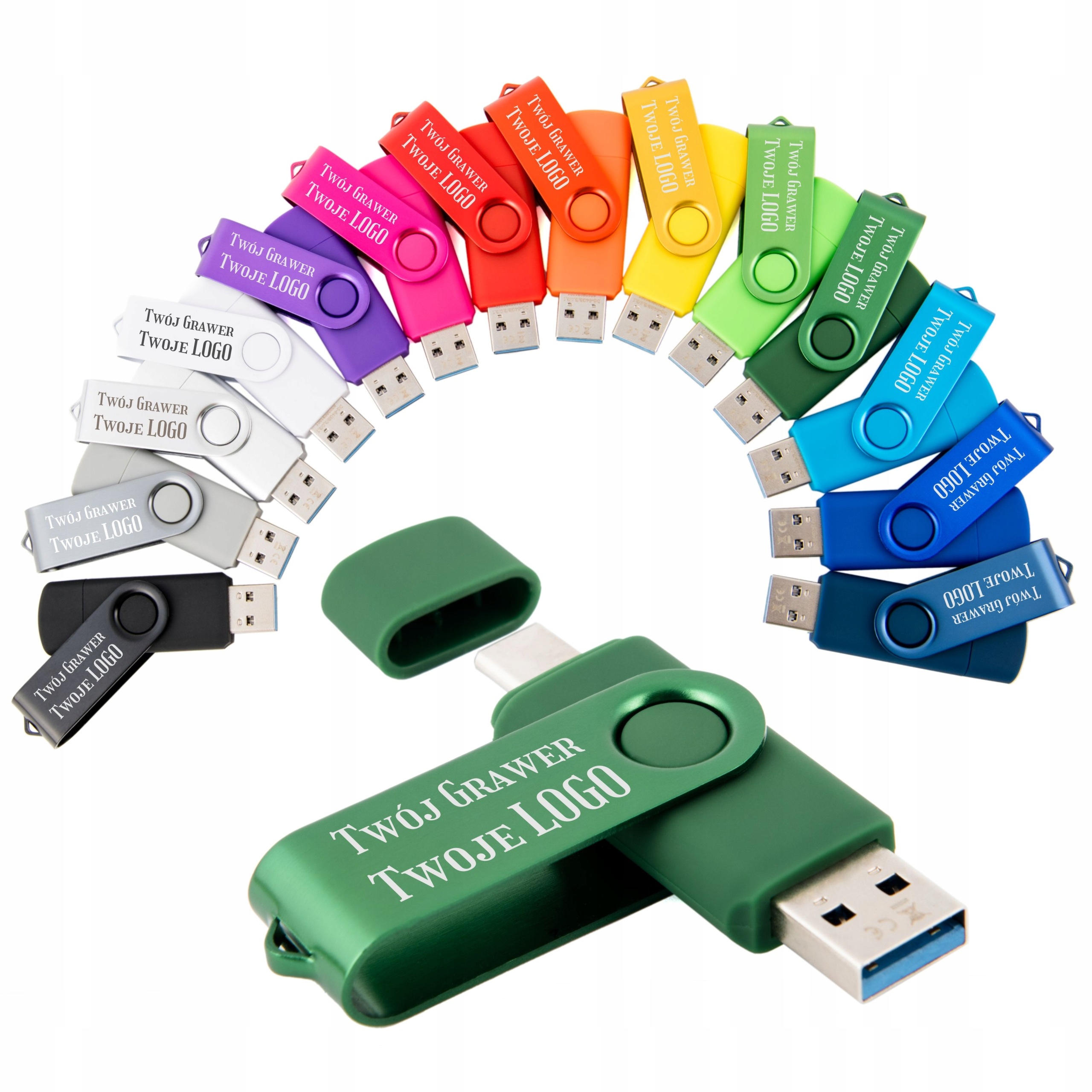 Pendrive 128 Gb 3.0 Usb-c Typ C Barvy Gravírování Vaše Logo Gadget Pro Firmu