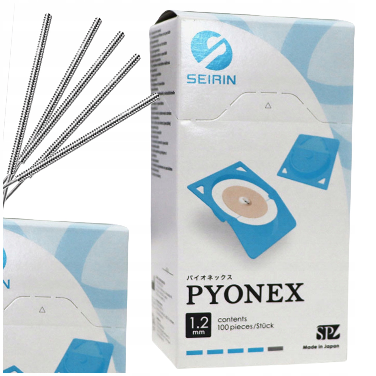 Igły Do Ucha 0,20X1,2MM Stal Chirurgiczna 100SZT Zestaw New Pyonex Seirin