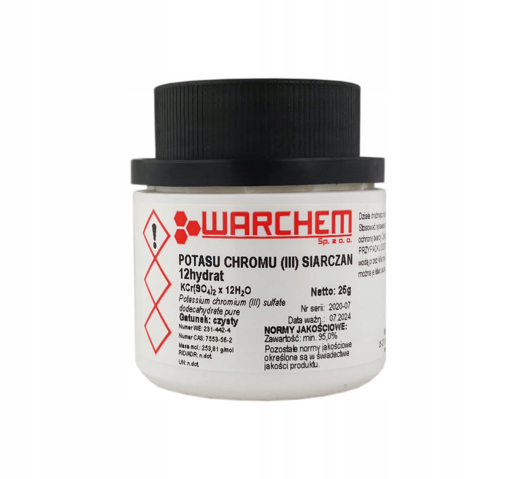 

Siarczan Potasu Chromu (III) 12hydrat czysty 25g