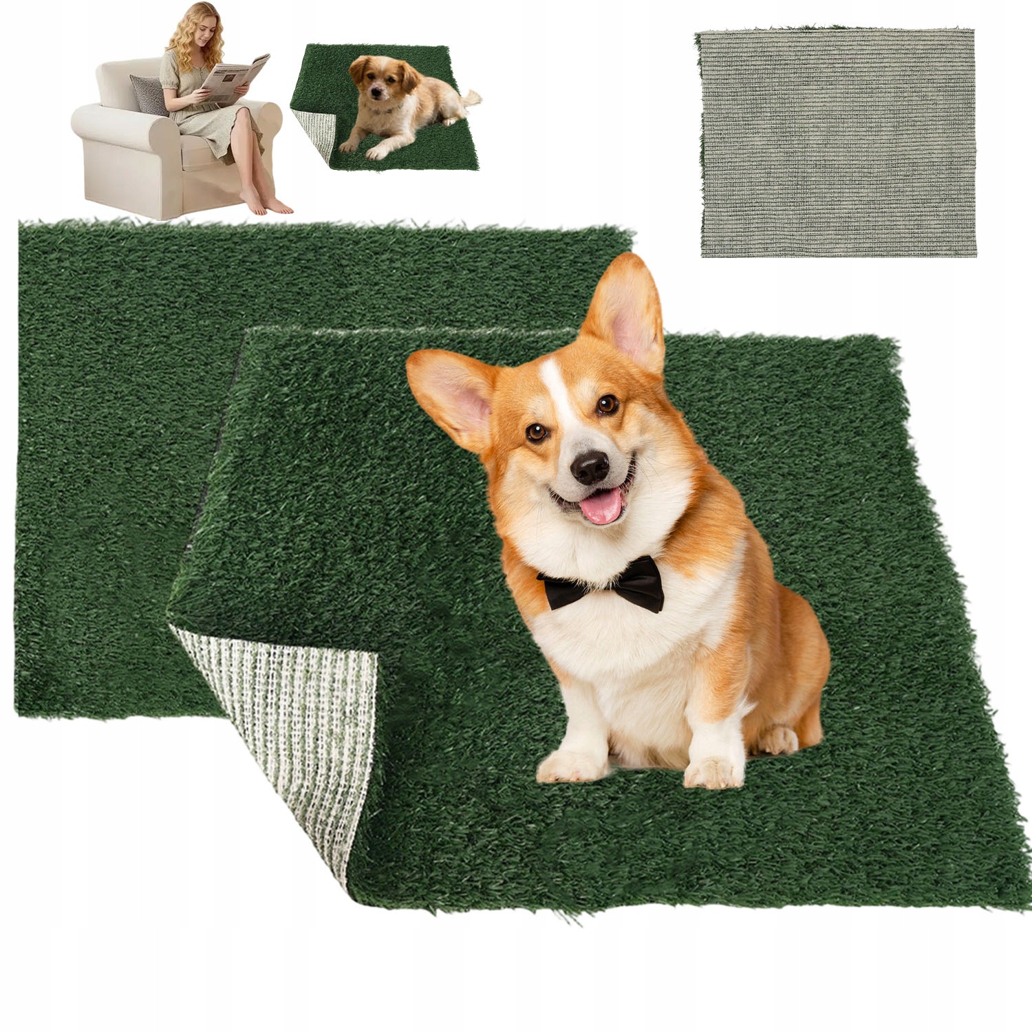 Levně Toaleta Pro Psy Štěňata Umělá Podložka Tráva Na Toaleta podložka verta