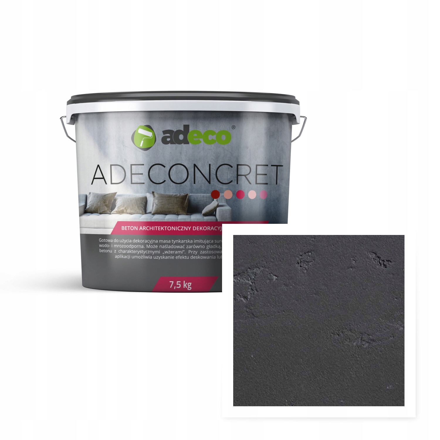 Architektonický Beton Antracit Dekorace Interiéru Fasády 7,5 Kg