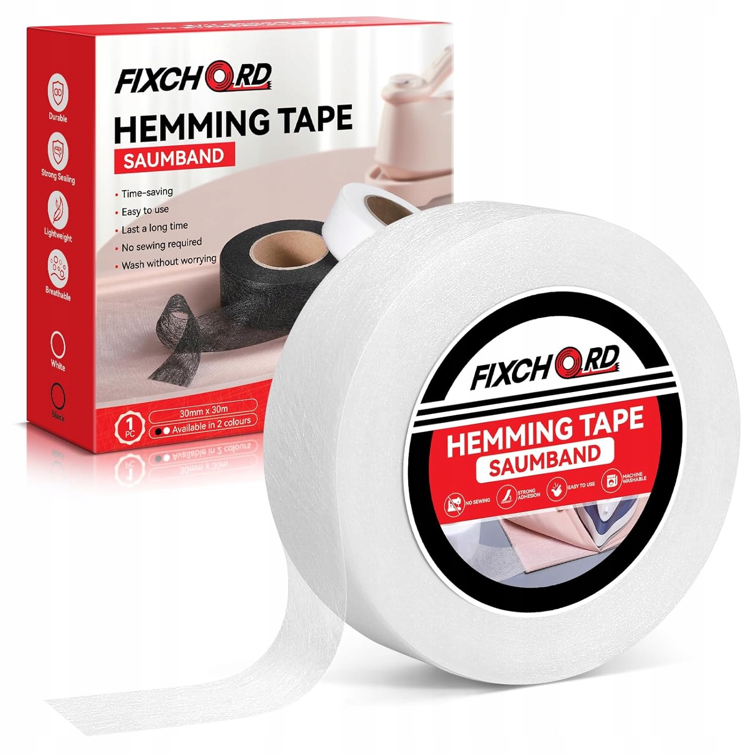 Páska Pro Zkracování A Vyhrnování Kalhot Záclon Bez Šití Bílá