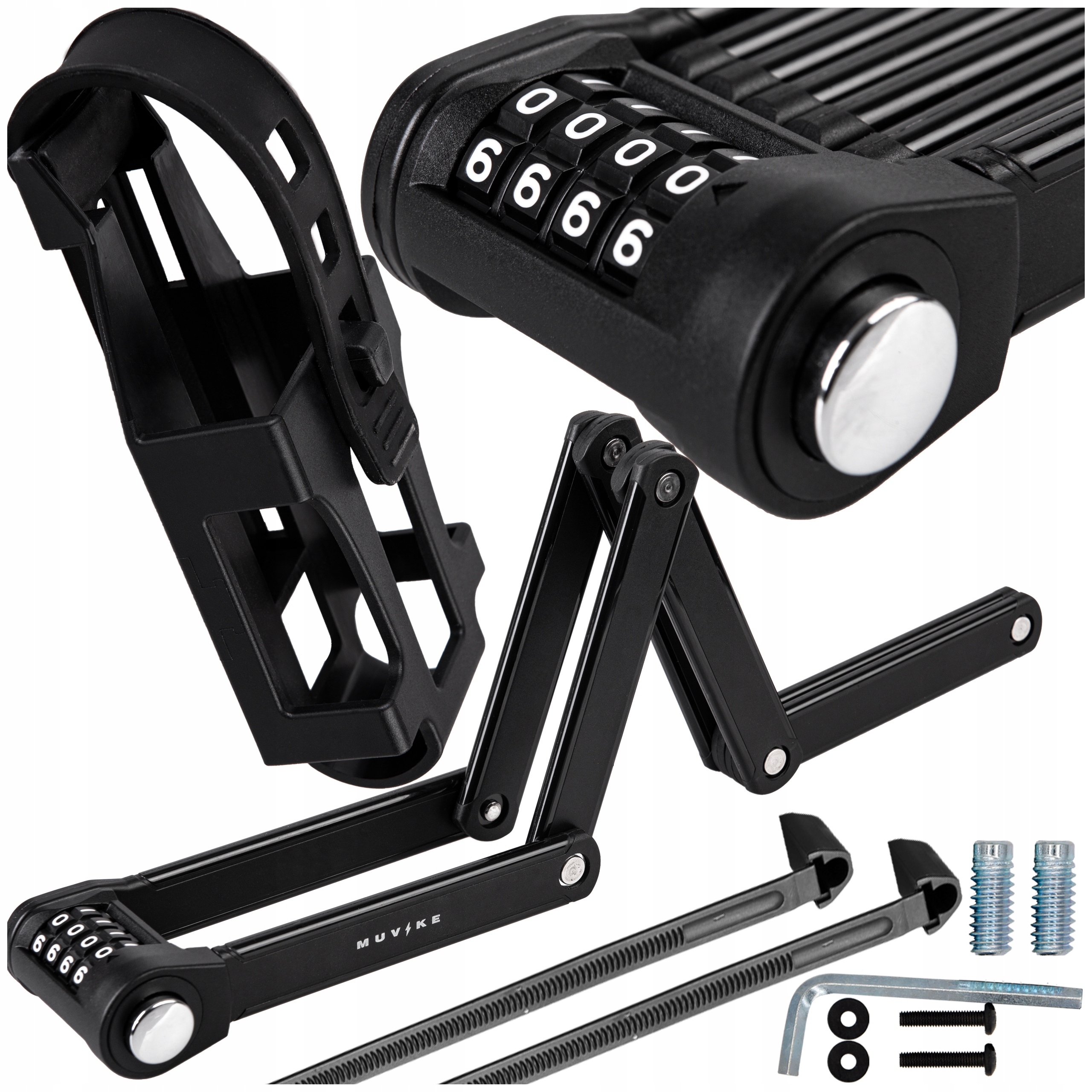 Zapięcie Rowerowe Składane 108cm 7mm Na Kod Z Uchwytem Muvike Fold 1000/7C