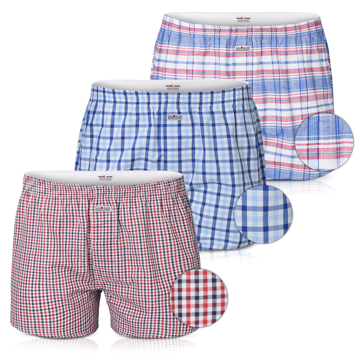 Pánské volné boxerky s rozparkem Pohodlné bavlněné pyžamo 3-balení L