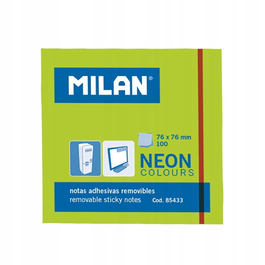 

Milan Karteczki samoprzylepne 76x76 neonowe zielon
