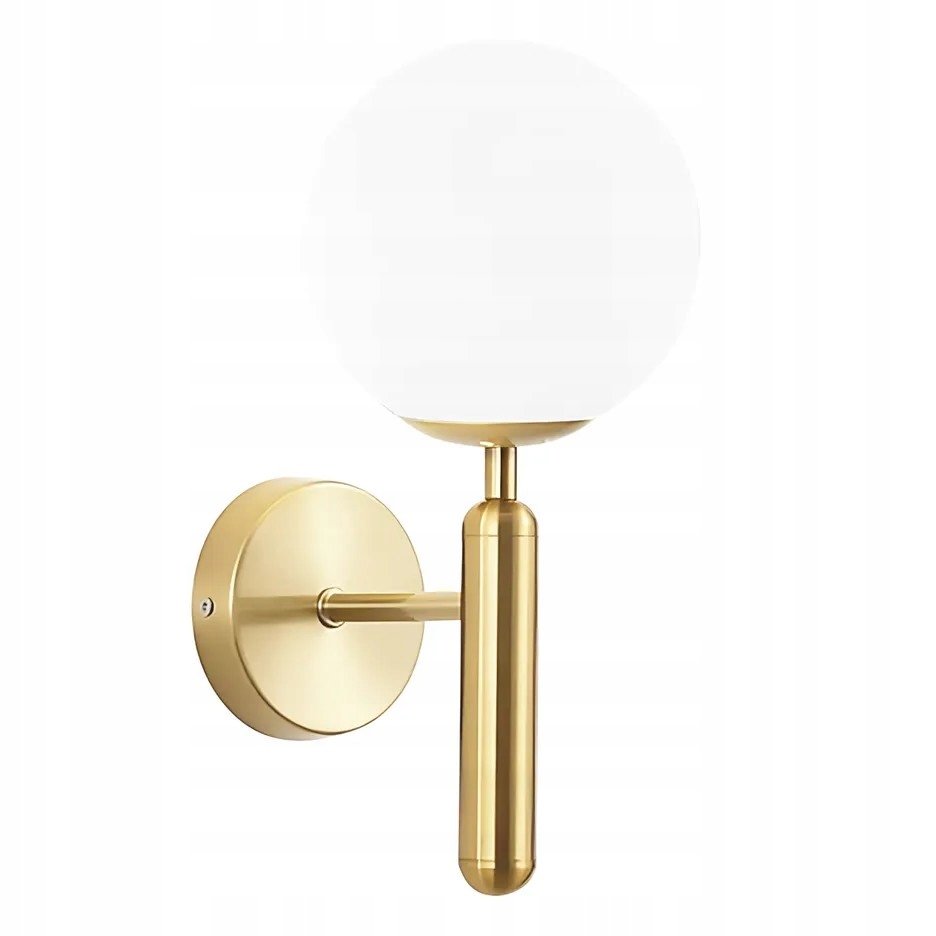 Kinkiet G098 złoty lampa ścienna mleczna kula