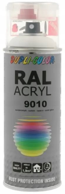 Dupli-color Uniwersalny Lakier Ral Acryl 9010 Pure White Mat- 400 ML