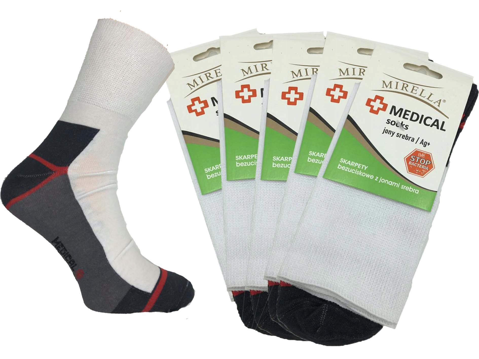 

Skarpety Medical jony srebra 35-37 Biały 5-pak