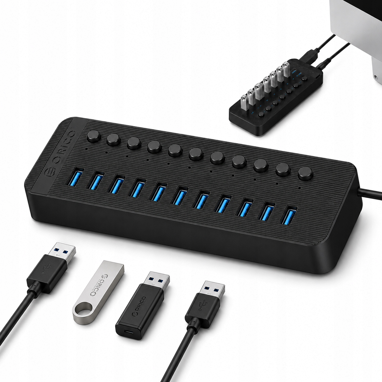 Hub Multifunkčný Adaptér Prepínače 13v1 13x Usb-a 3.0 Orico