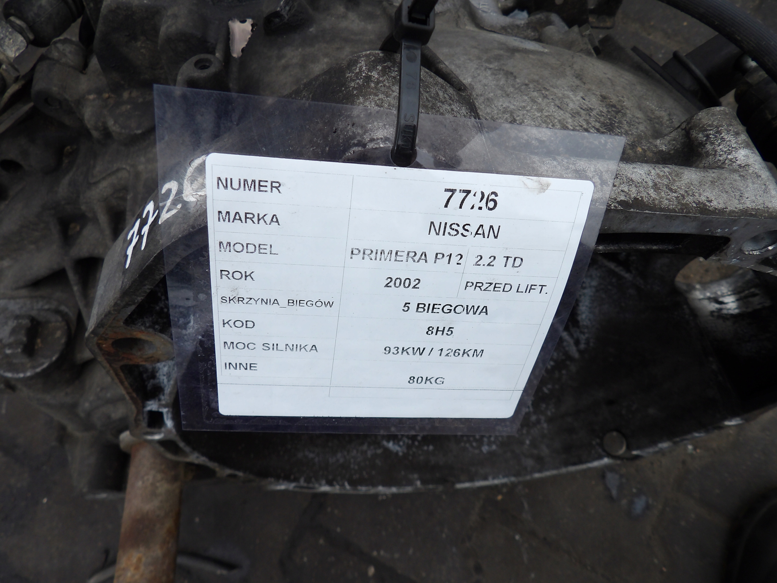 Nissan Primera P12 2,2 TD Getriebe 8H5