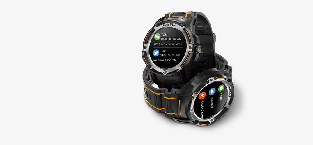 HAMMER Watch Plus AMOLED, GPS, Smartwatch Sportowy Złącza brak