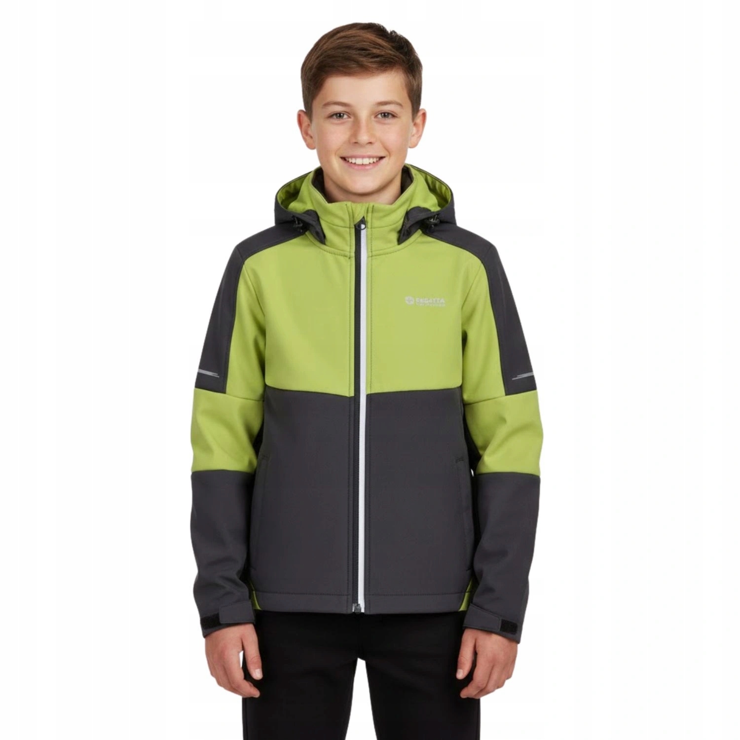 Dětská softshellová nepromokavá přechodová bunda Regatta s kapucí 152