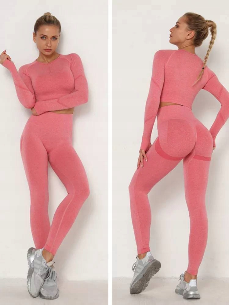 STRÓJ FITNESS JOGA SIŁOWNIA KOMPLET LEGINSY TOP S Rozmiar S