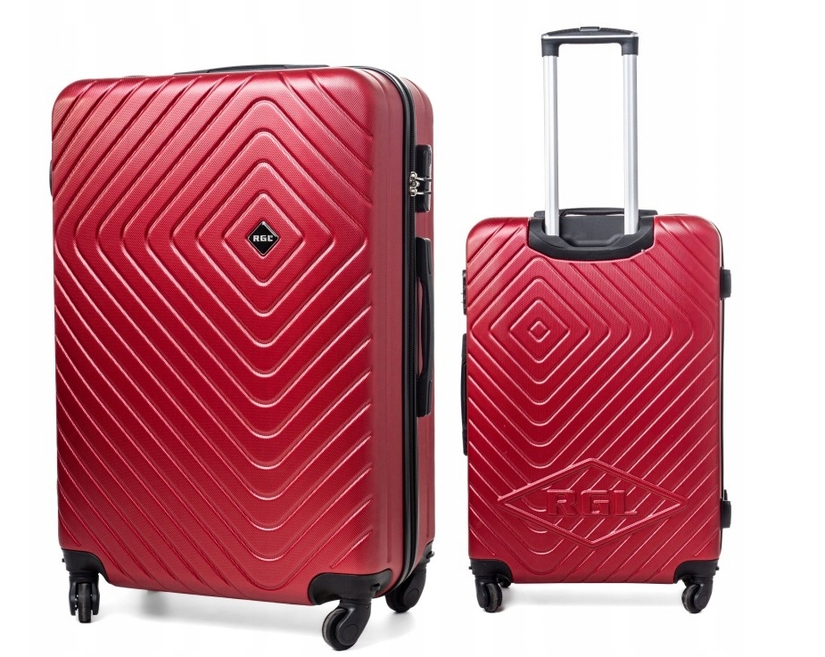 Walizka Duża Pojemna Rgl Bagaż Na 4 Kółkach Abs Bordo