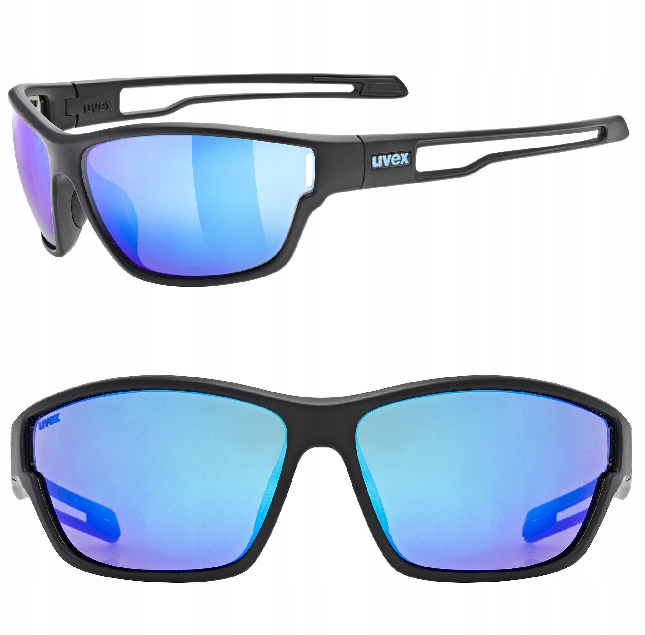 Okulary Uvex Sportstyle 806 black mat Szyba blue mirror S3