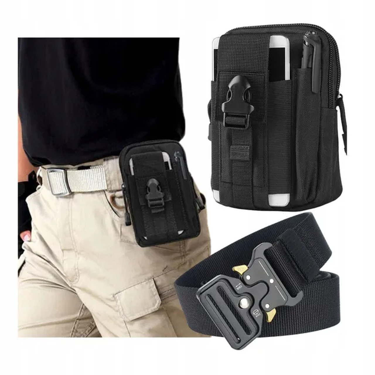 SASZETKA NERKA TAKTYCZNA MILITARNA WOJSKOWA SURVIVAL KIESZEŃ + PAS PASEK Wzór dominujący bez wzoru