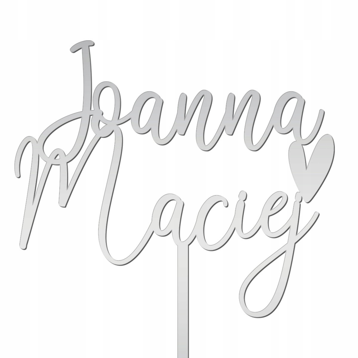 

Topper Ślub Wesele Imiona Napis Na Tort Srebrny