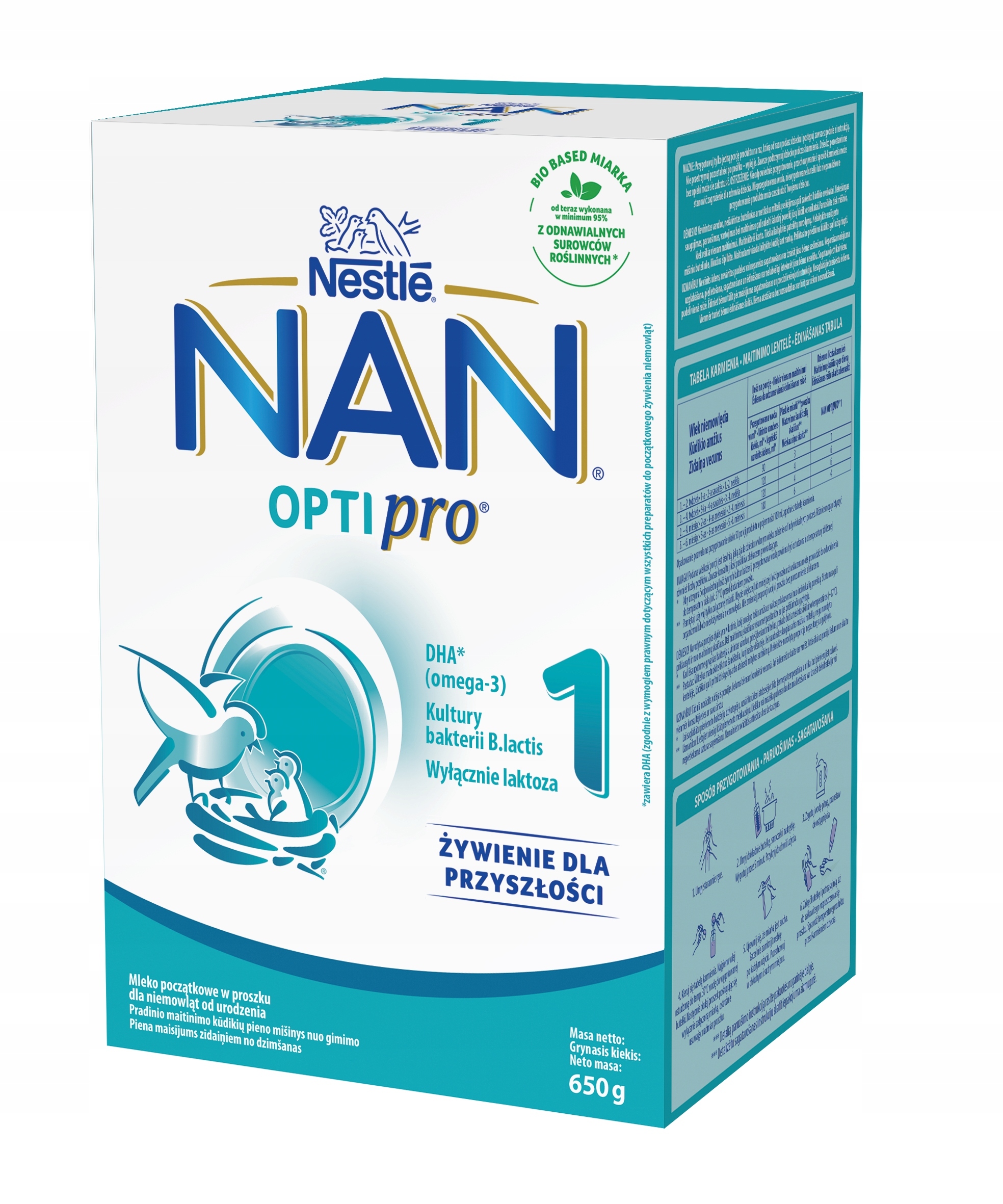NESTLE NAN OPTIPRO 1 mleko początkowe 650g
