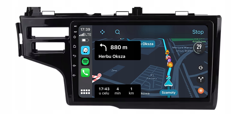 Honda Jazz Rádio Navigace Android Carplay Mapy 8GB/128GB Dsp
