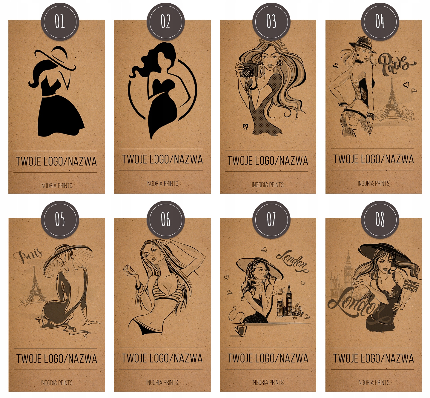 Metki etykiety kartonowe ECO 100 sztuk Marka inny