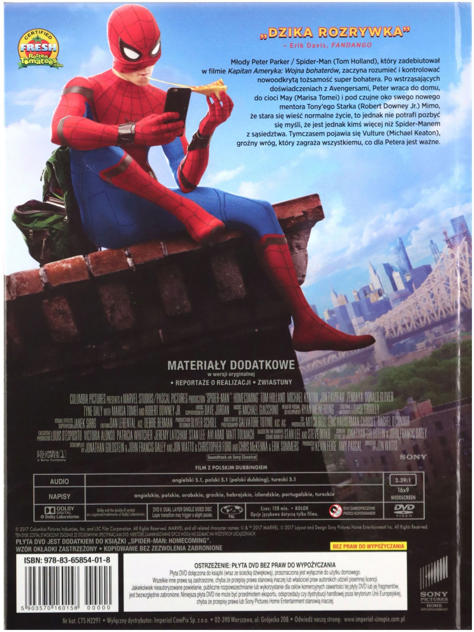 SPIDER-MAN: HOMECOMING (DVD) Stan opakowania oryginalne