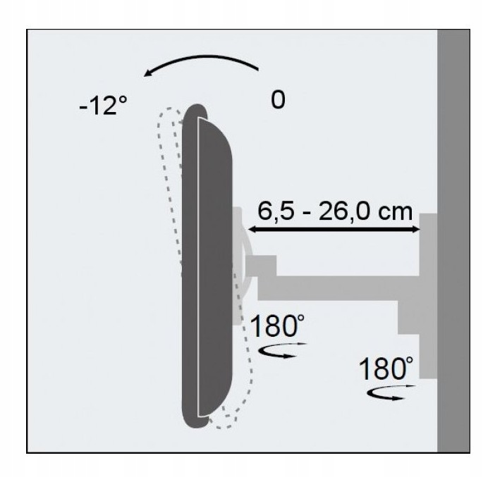 UCHWYT ŚCIENNY TV LED/LCD 19-37" Obrotowy Marka Techly