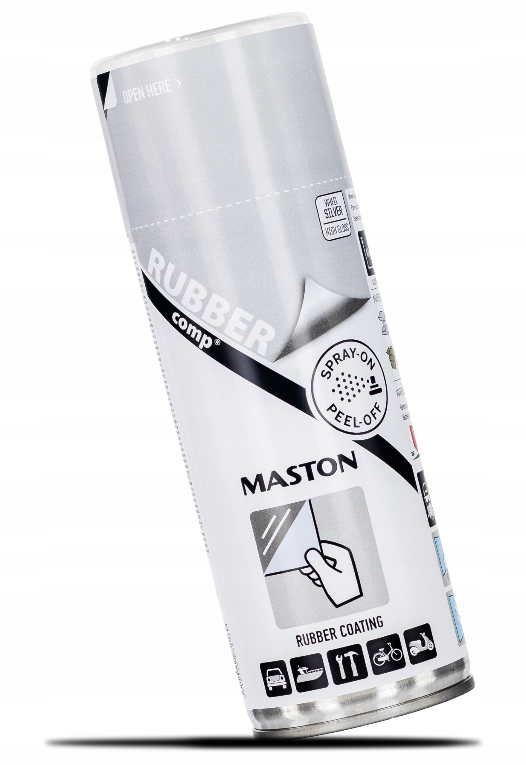 Maston Rubber Comp Guma w sprayu Silver Gloss Srebrny połysk do felg 400ml