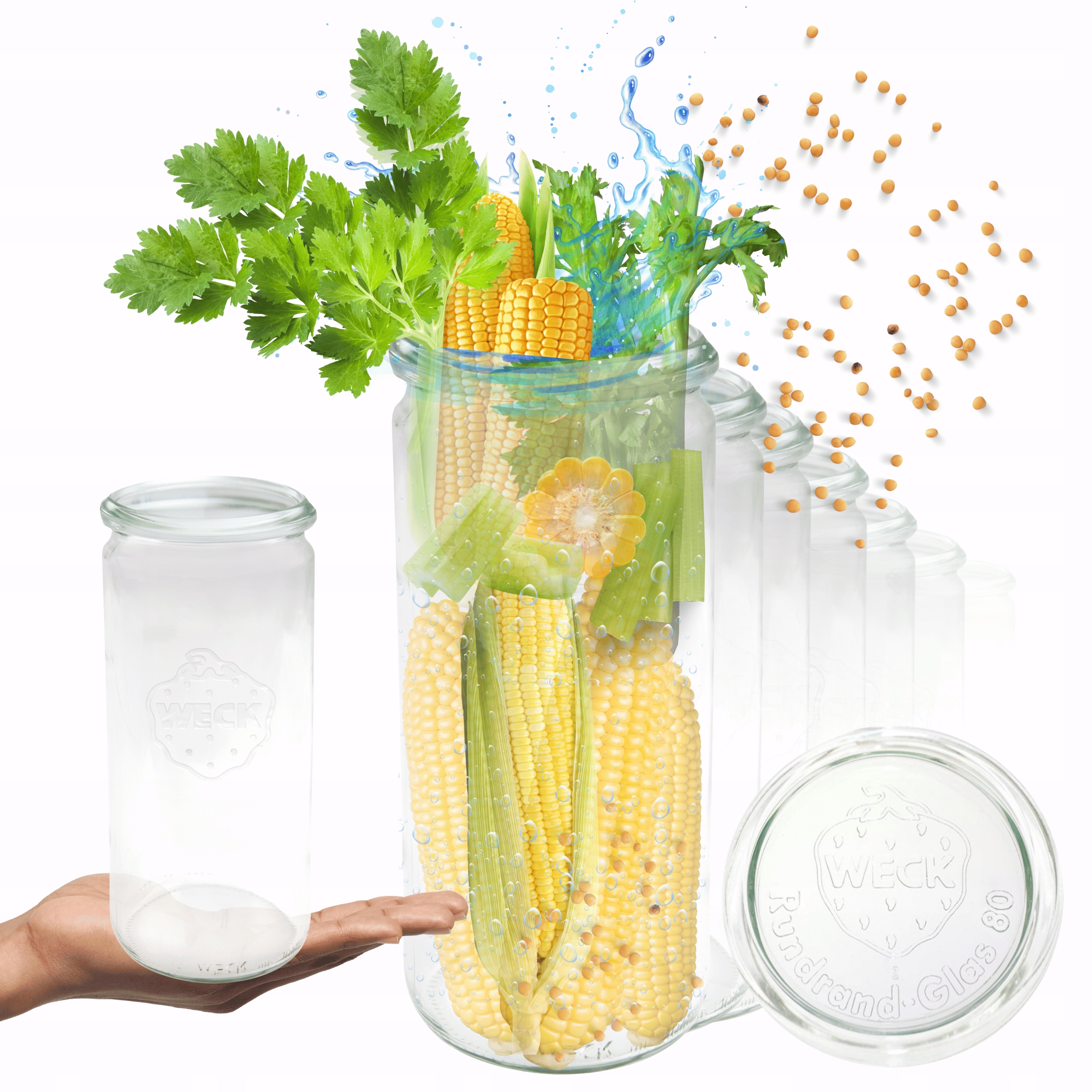 Sklenice Weck 1 l sklenice Cylinder skleněná víka 6 Ks 1040