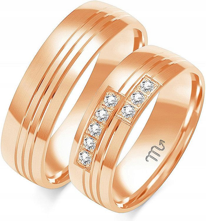 svatba prsteny z růžového zlata 585 r 20 21 22 elegantní gravírování kolekce
