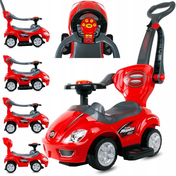 Babymix Car Deluxe Jeździk Jeździdełko Chodzik Pchczacz 3W1 +panel Muz