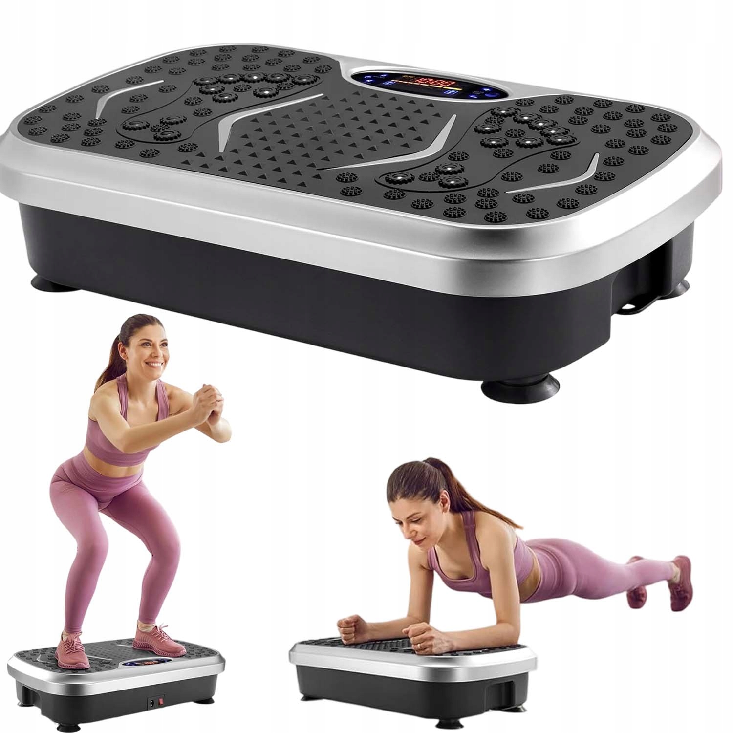 Vibrační Plošina 99 Úrovní Led Dálkové Ovládání 2 Fitness Pásky Spalování Kalorií