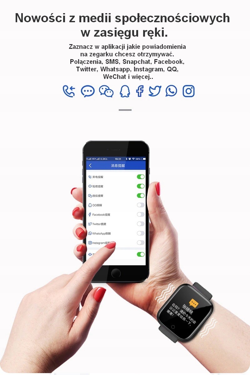 ZEGAREK SMARTWATCH P90 WODOODPORNY PULS BT PL 1.3' Model inny