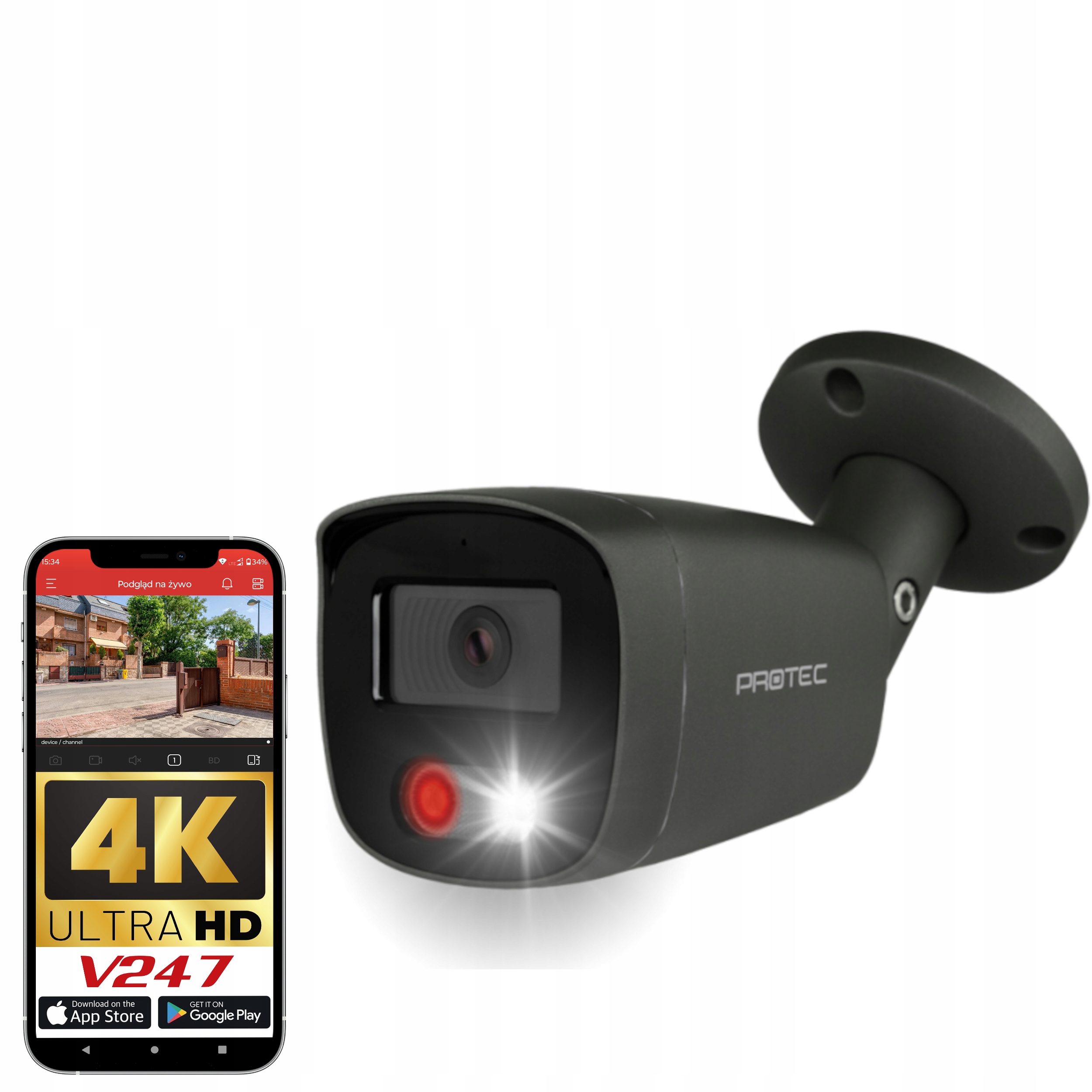 Kamera tubowa (bullet) IP Protec PR-IPT1800GL 8,3 Mpx