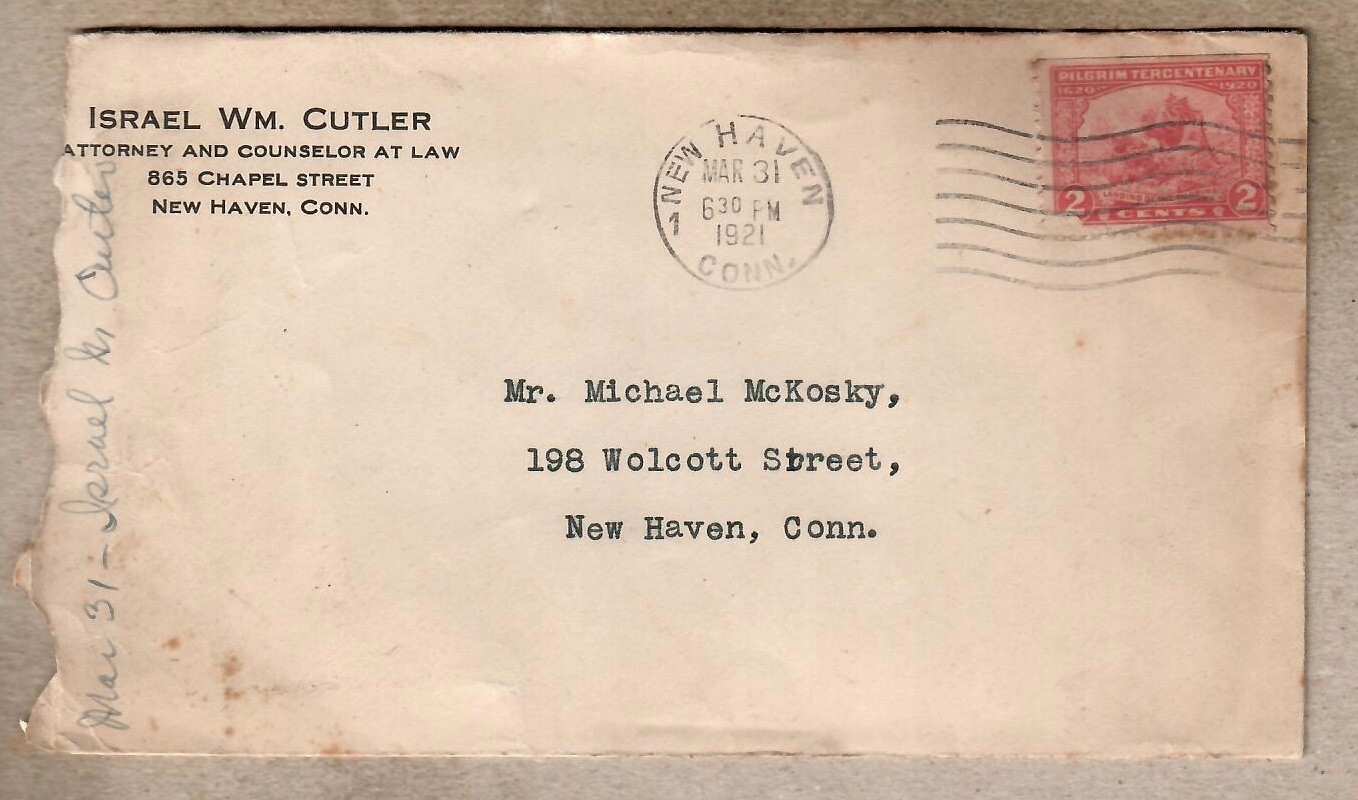 USA, 1921 r. koperta