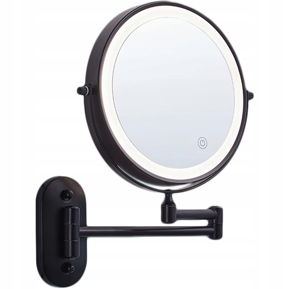Kosmetické Led Podsvícené Zrcátko Na Make-up, Nástěnné, Černé, 3 Režimy