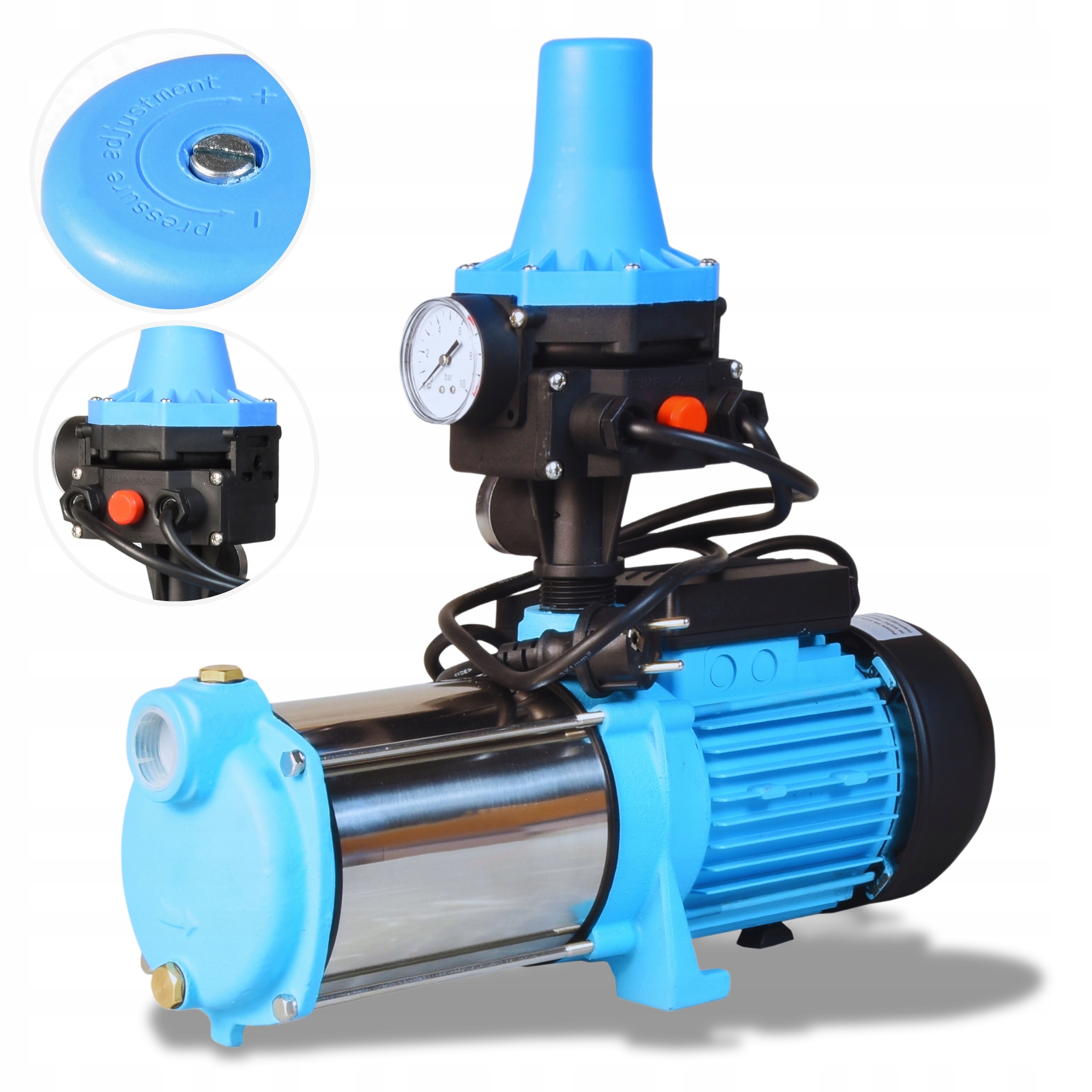 Výkonná Hydroforová Pumpa 1300 W 100 L/min 55 M, Nerezové Provedení, Ovládání Start-stop Čerpadla