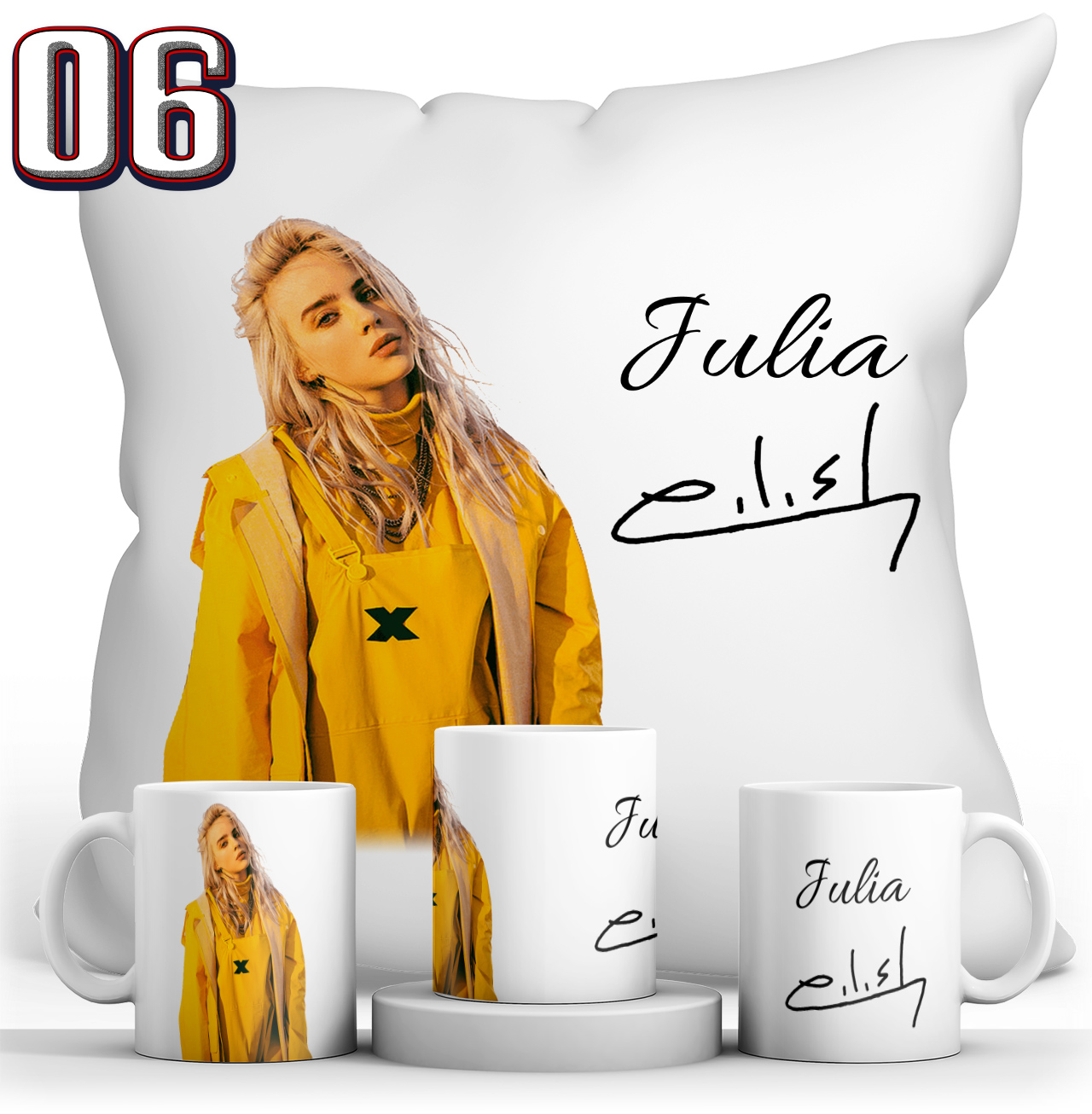 ZESTAW BILLIE EILISH KUBEK + PODUSZKA Marka Resolid