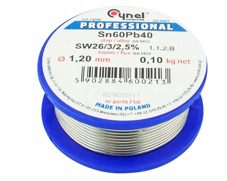 

Cyna spoiwo lutownicze z topnikiem 100g Cynel