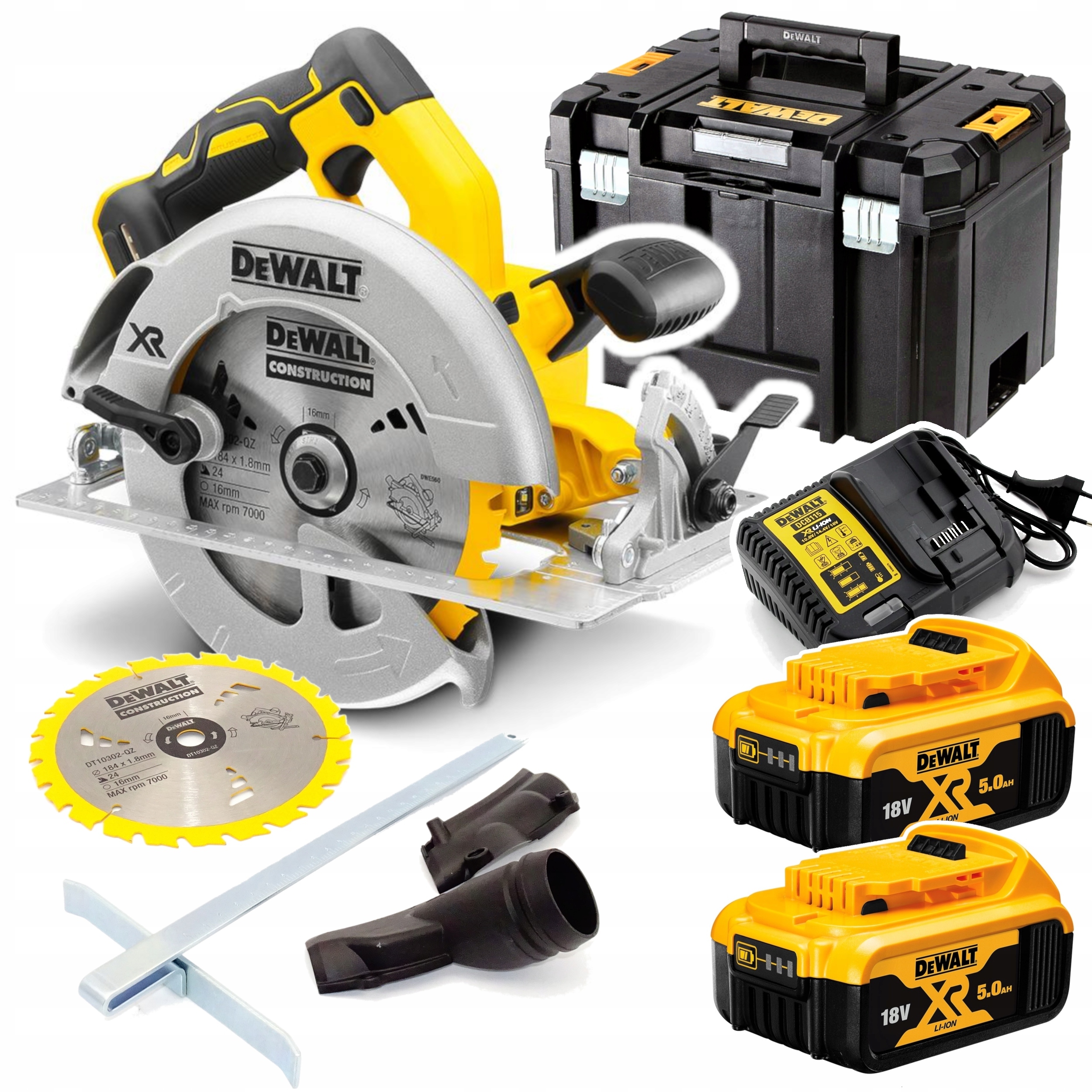 DeWalt DCS570P2 Xr Bezszczotkowa Pilarka tarczowa Piła 18V 184mm 2x 5ah