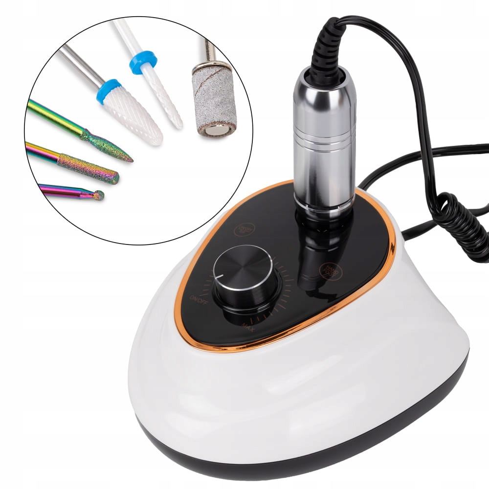 Profesionální Bruska na nehty M5 65W Silná Sada fréz Nosič