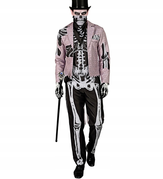 Elegantní Kostým Kostlivce Halloweenský Kostým Kostlivec