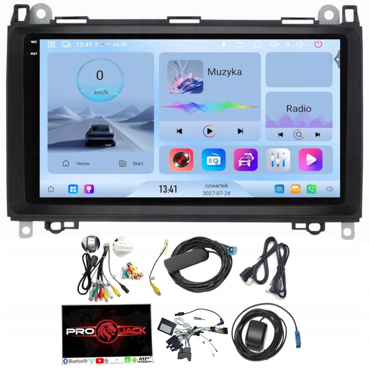 Rádio Navigácia Android Carplay Mercedes W169 W245 2005-2011 Usb 4/64 Gb Sim