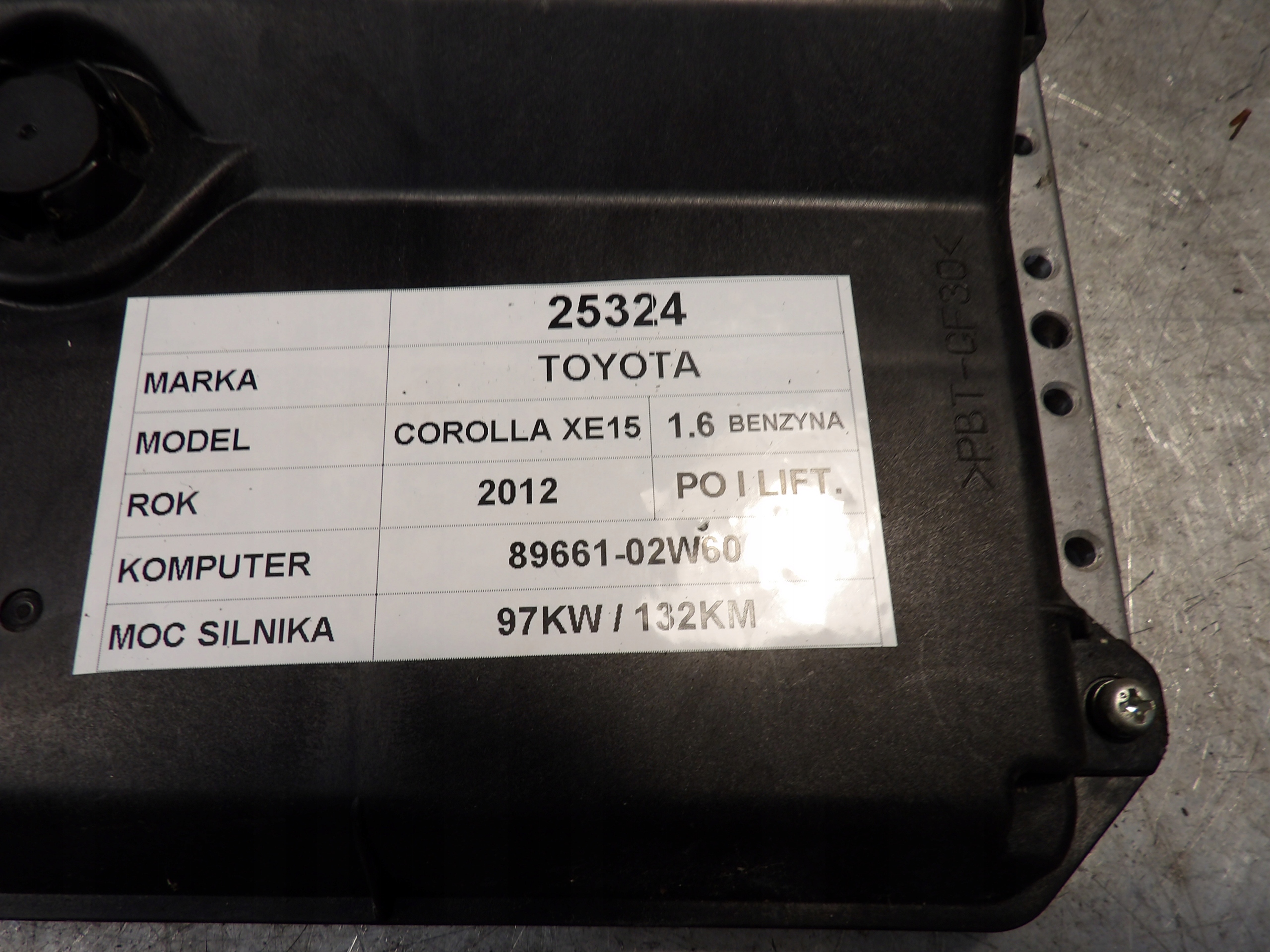 Toyota Corolla E15 computer, control unit 89661-02W60 MB275400-0471