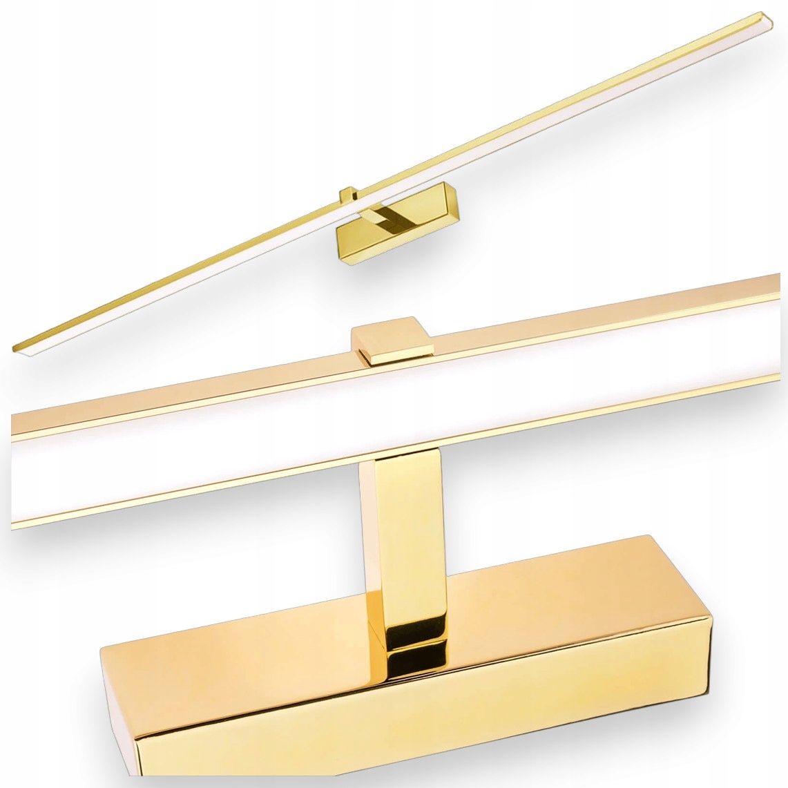 Kinkiet Łazienkowy Lampa Nad Lustro Do Łazienki Led 24W Złoty 120 cm Metal