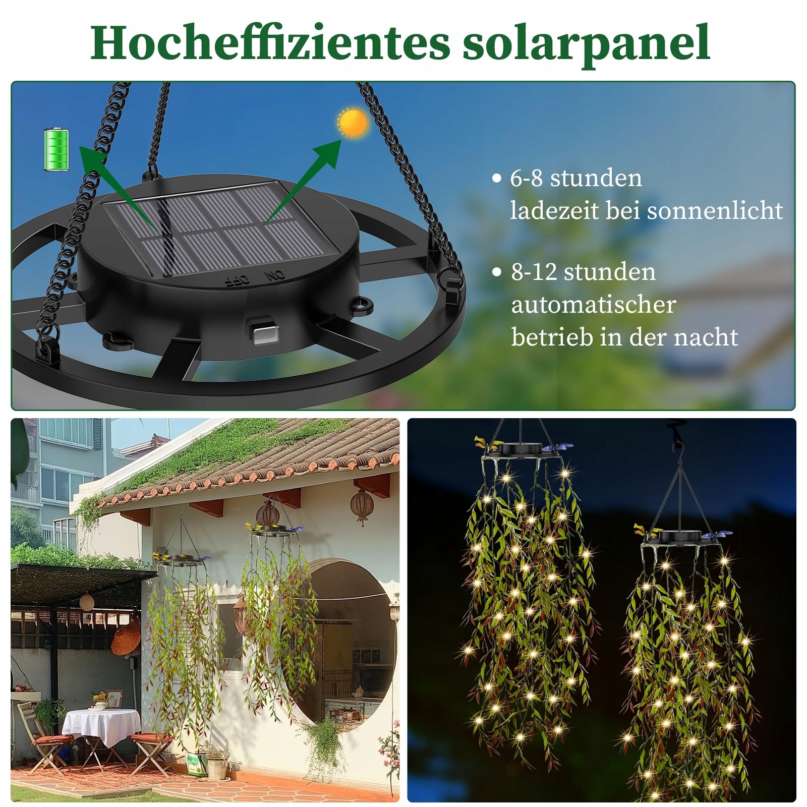 KAGOLING Solarna Lampa Zewnętrzna 2 Szt. IP65 Wodoodporna Ogród — miniatura 4