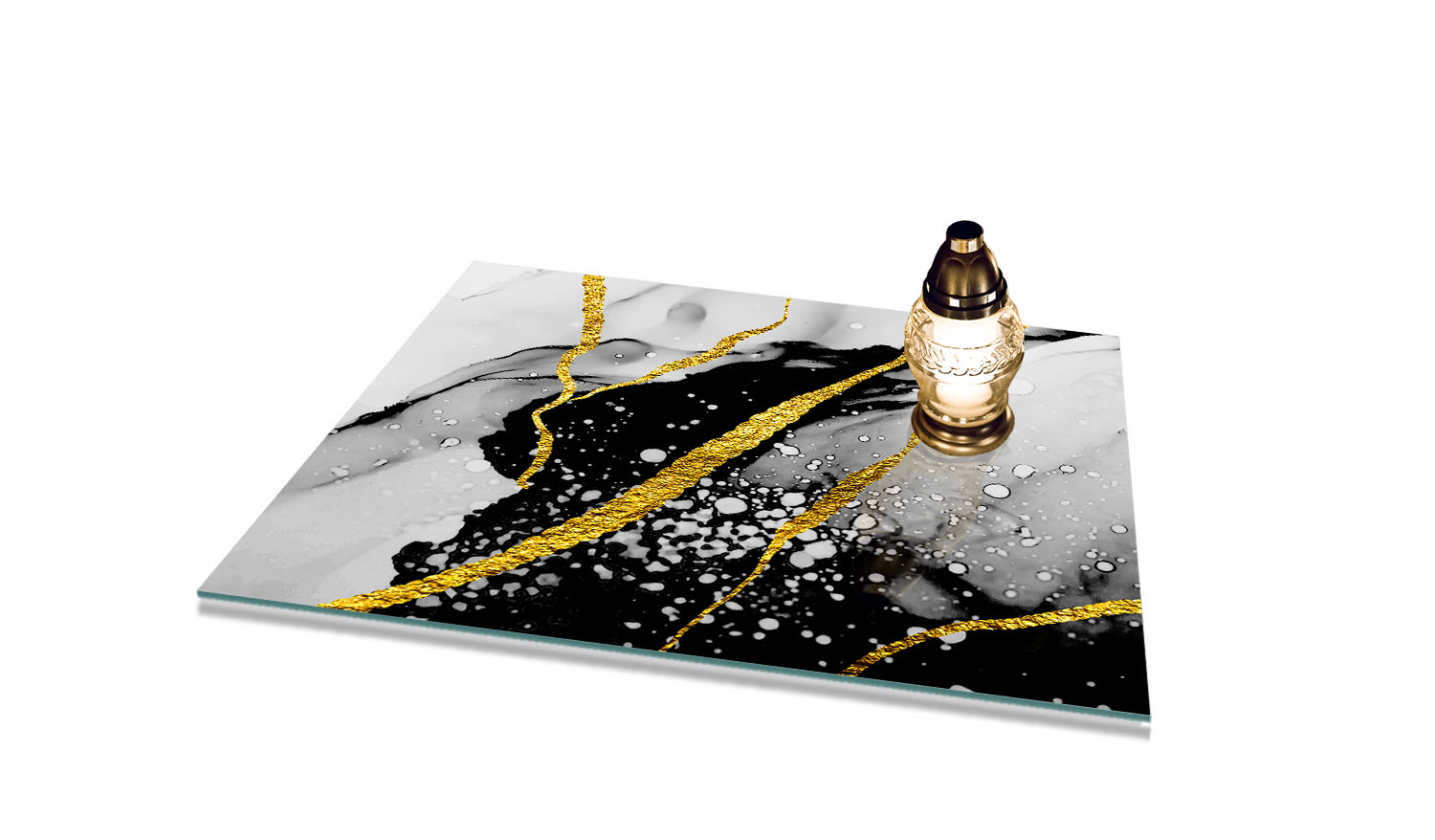 Podstavec pod Hřbitovní Svíčka Tvrzené Sklo s potiskem 60x52 cm na Hřbitov