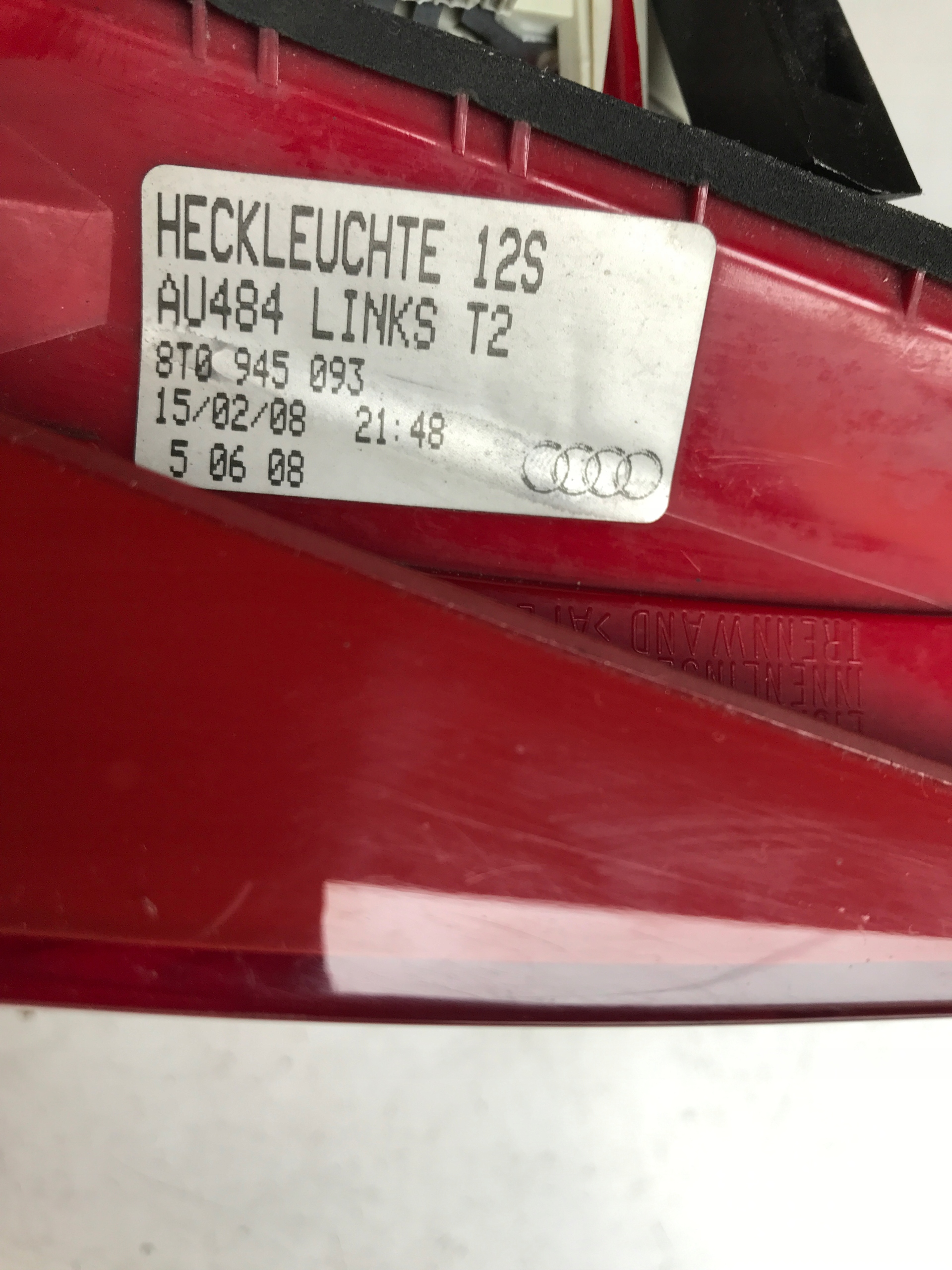 light trunk door left rear part EUROPA AUDI A5 8T0945093