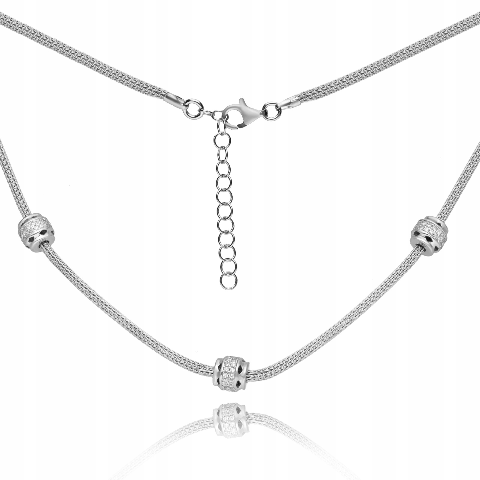 Calza Náhrdelník Stříbrný Rhodiovaný Zirkony